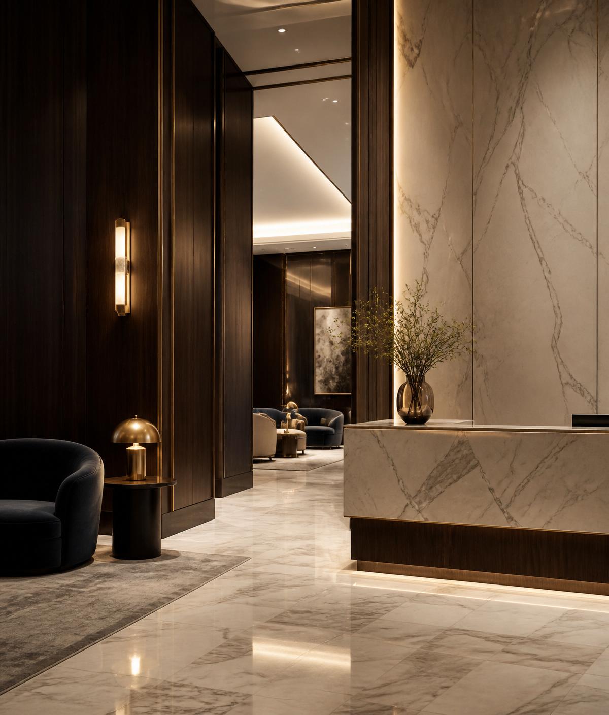 Prestigious corporate lobby